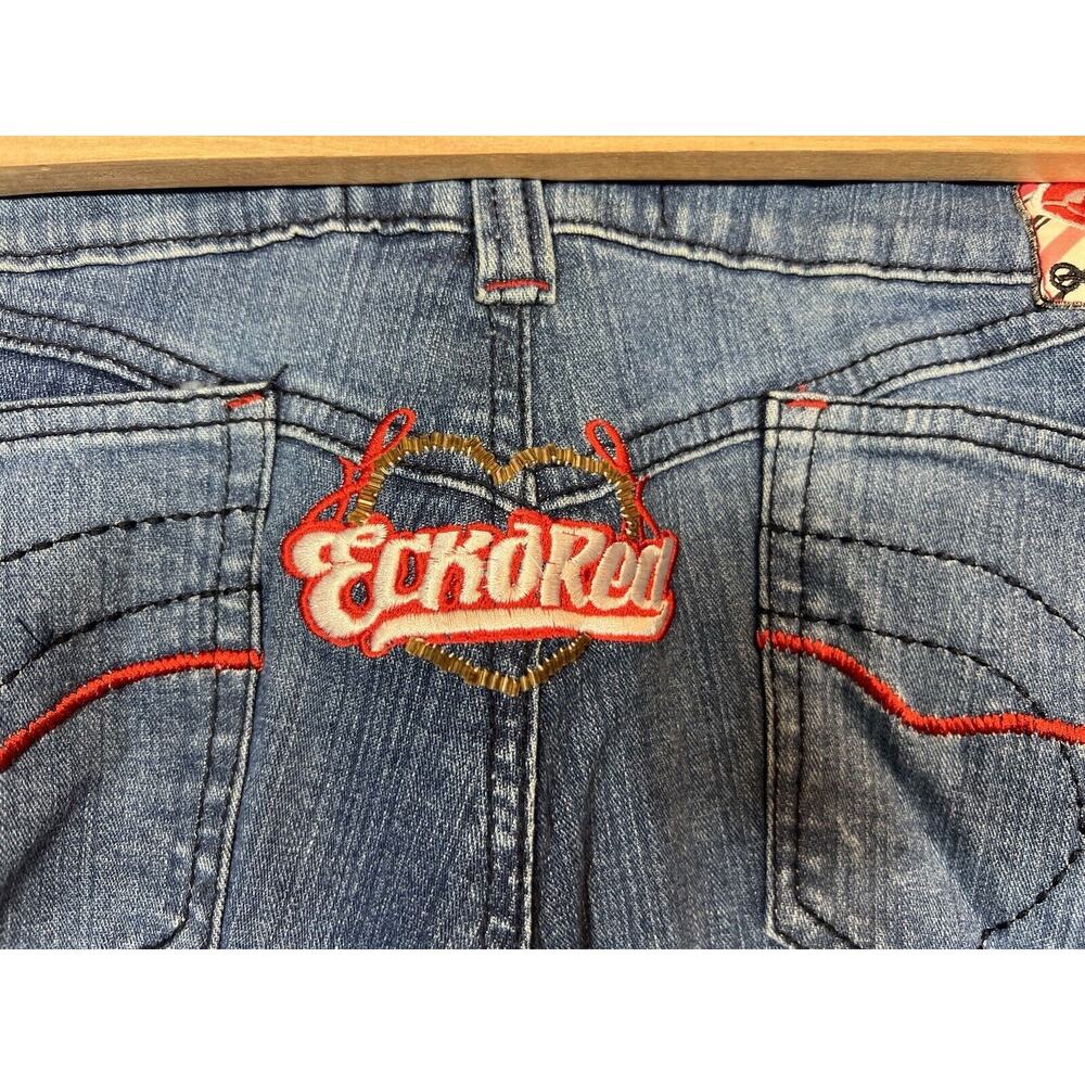 Women’s Ecko Red Denim jeans size 5 Y2K‎ Vintage Logo Patch Straight Leg Jeans - Picture 5 of 6